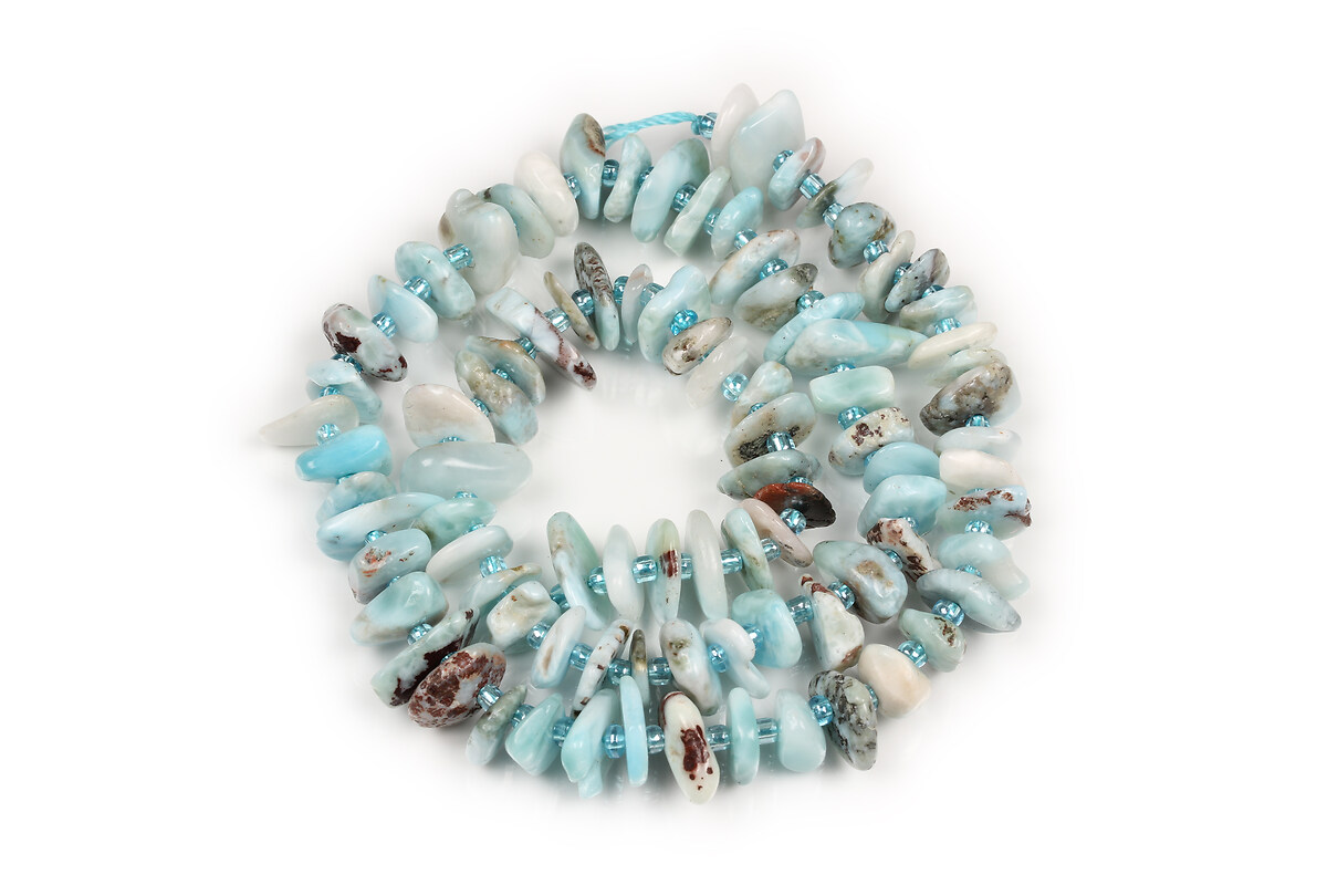 Margele larimar nuggets 8-11x9-14x1,5-5mm (sirag)