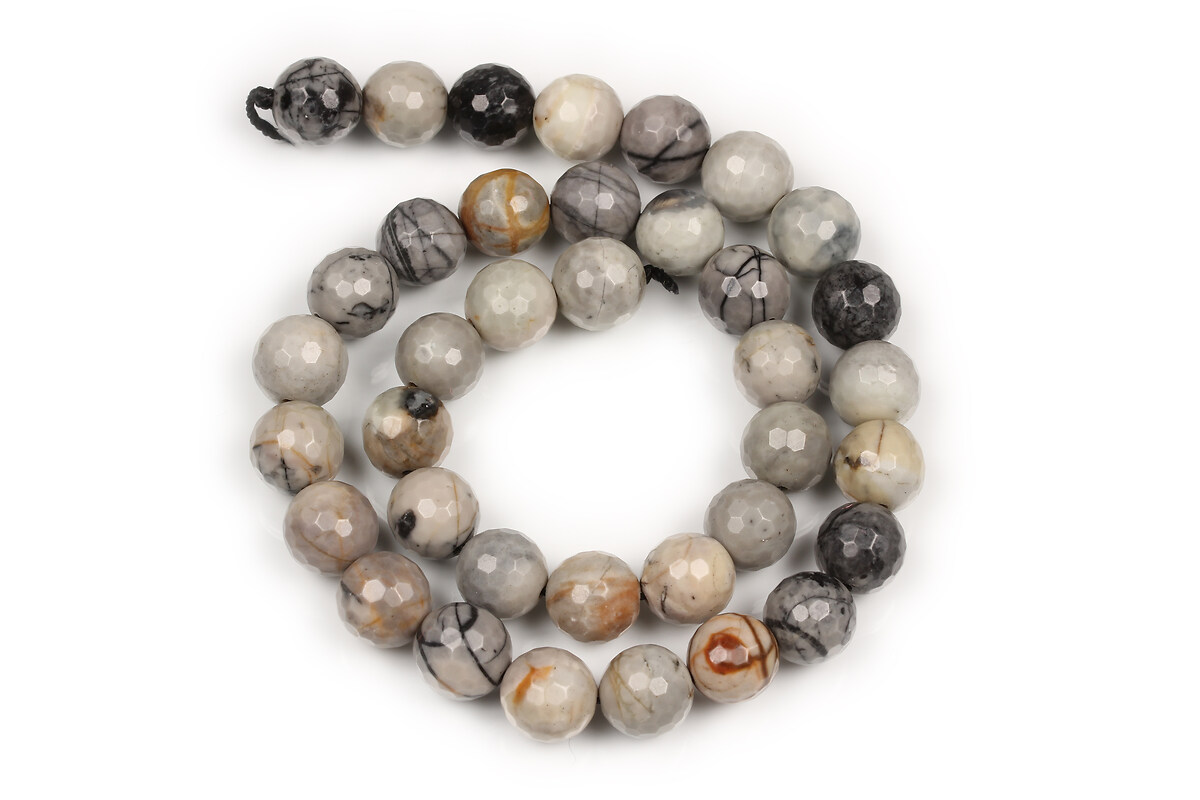 Margele Picasso Jasper sfere fatetate (128 fatete) 10mm (sirag)