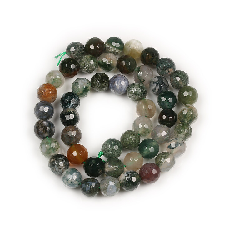 Margele agate indiene sfere fatetate (128 fatete) 8mm (sirag)