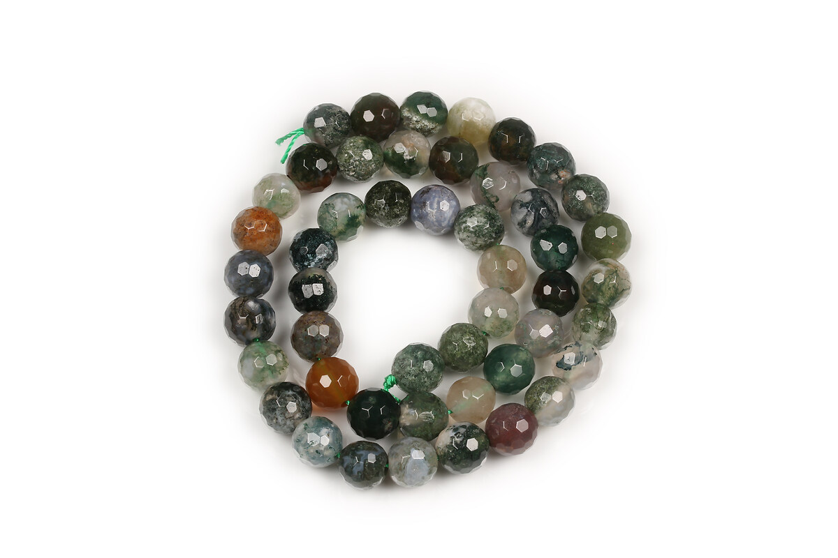 Margele agate indiene sfere fatetate (128 fatete) 8mm (sirag)