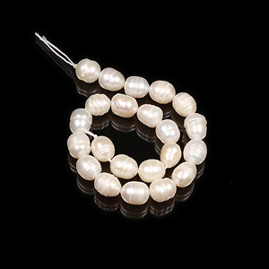 Margele scurt perle de cultura albe aprox. 8,5-10,5x7,5-8,5mm (sirag)