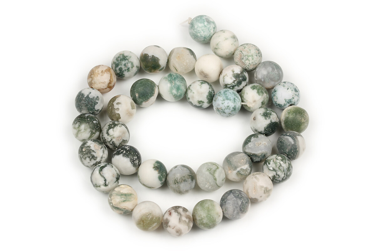 Margele Tree Agate frosted (mat) sfere 10mm (sirag)