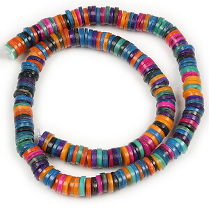 Margele sidef multicolor rondele Heishi 1-3x8-8,5mm (sirag)