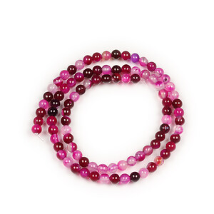 Margele agate striped sfere 4mm (sirag) - fucsia