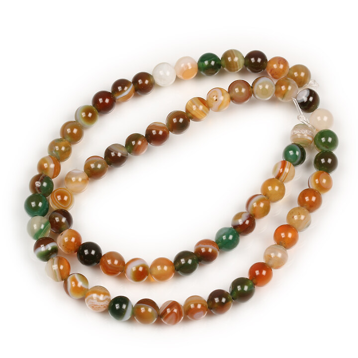 Margele agate striped sfere 6mm (sirag) - autumn