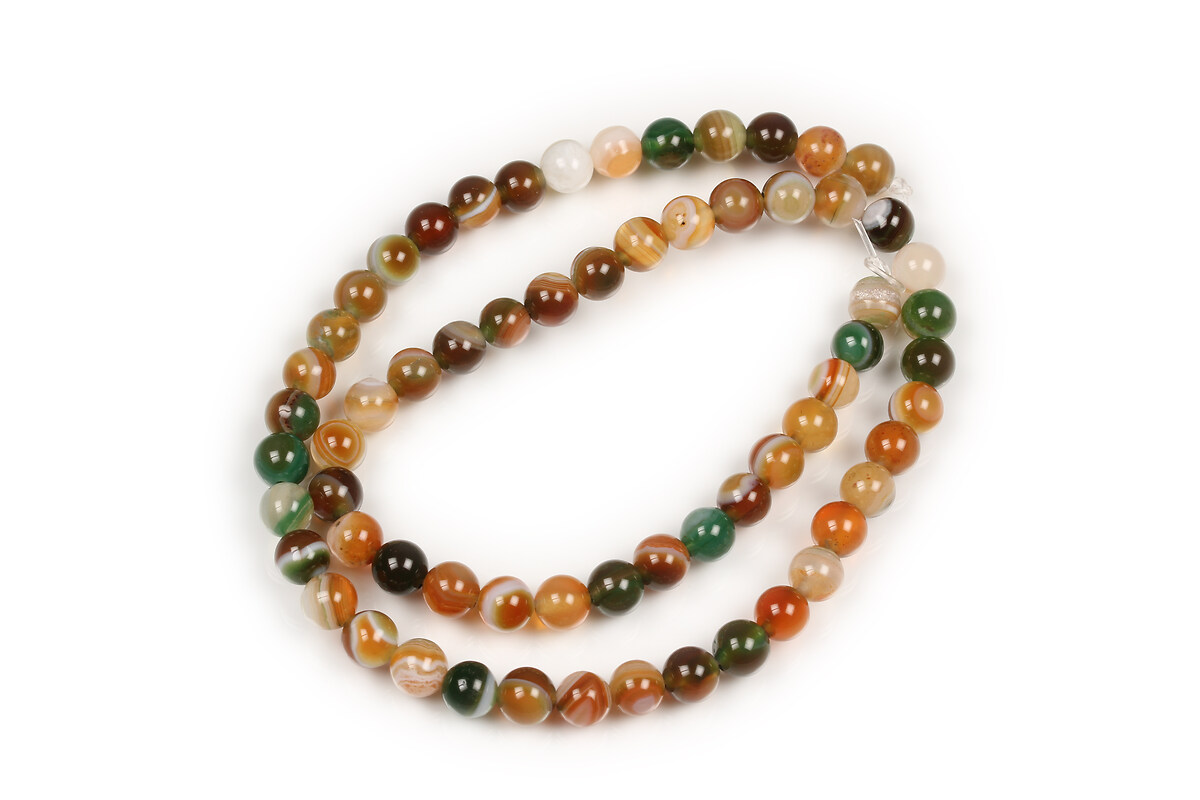 Margele agate striped sfere 6mm (sirag) - autumn