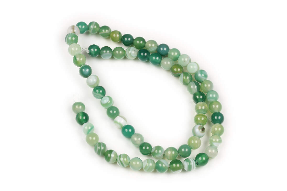 Margele agate striped sfere 6mm (sirag) - verde