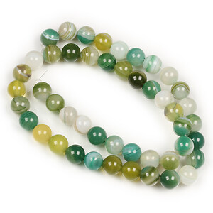 Margele agate striped sfere 8mm (sirag) - verde deschis