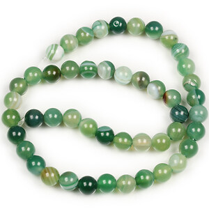 Margele agate striped sfere 8mm (sirag) - verde