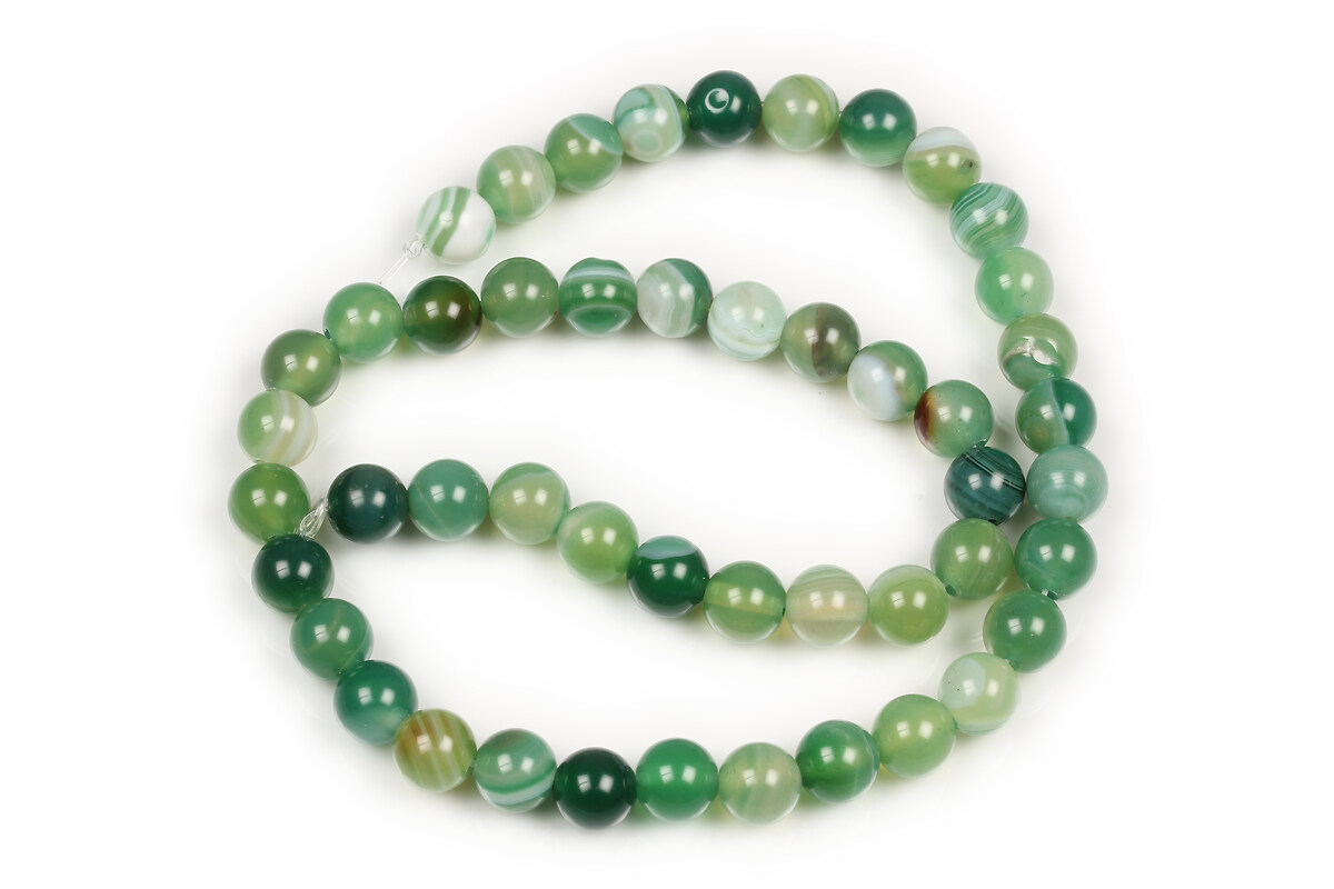 Margele agate striped sfere 8mm (sirag) - verde