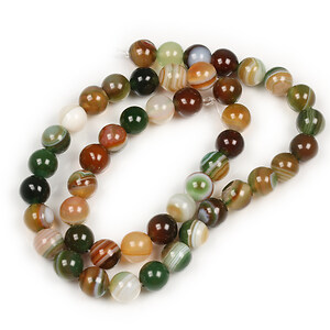 Margele agate striped sfere 8mm (sirag) - autumn