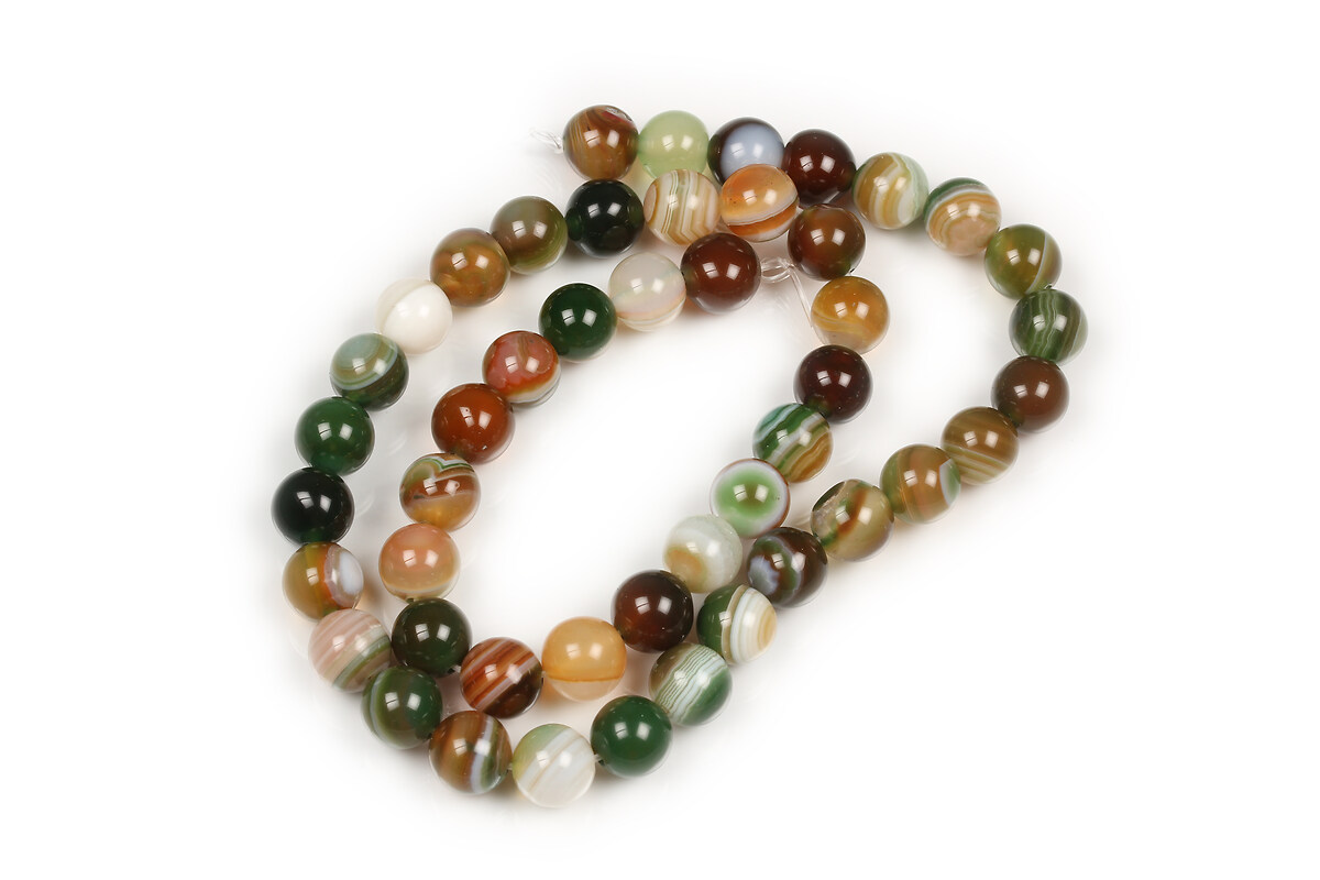 Margele agate striped sfere 8mm (sirag) - autumn