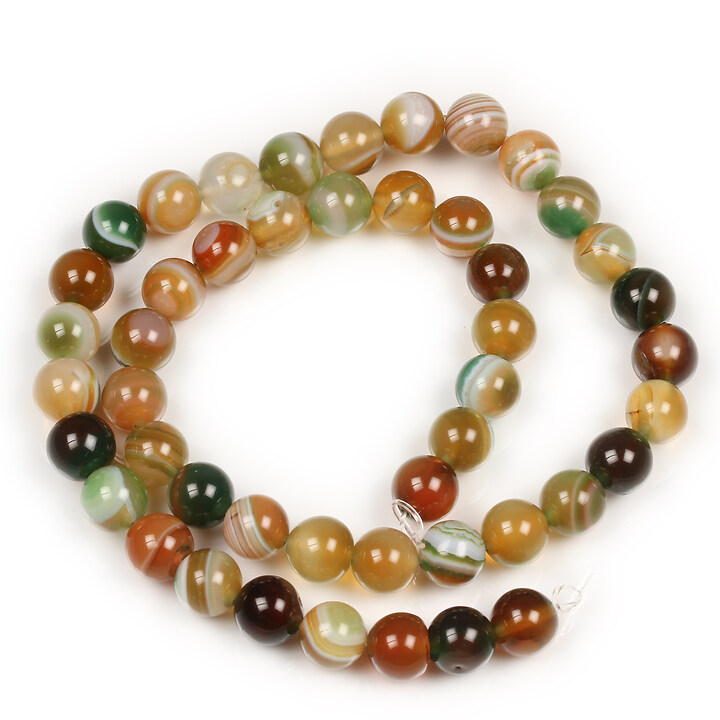 Margele agate striped sfere 8mm (sirag) - autumn