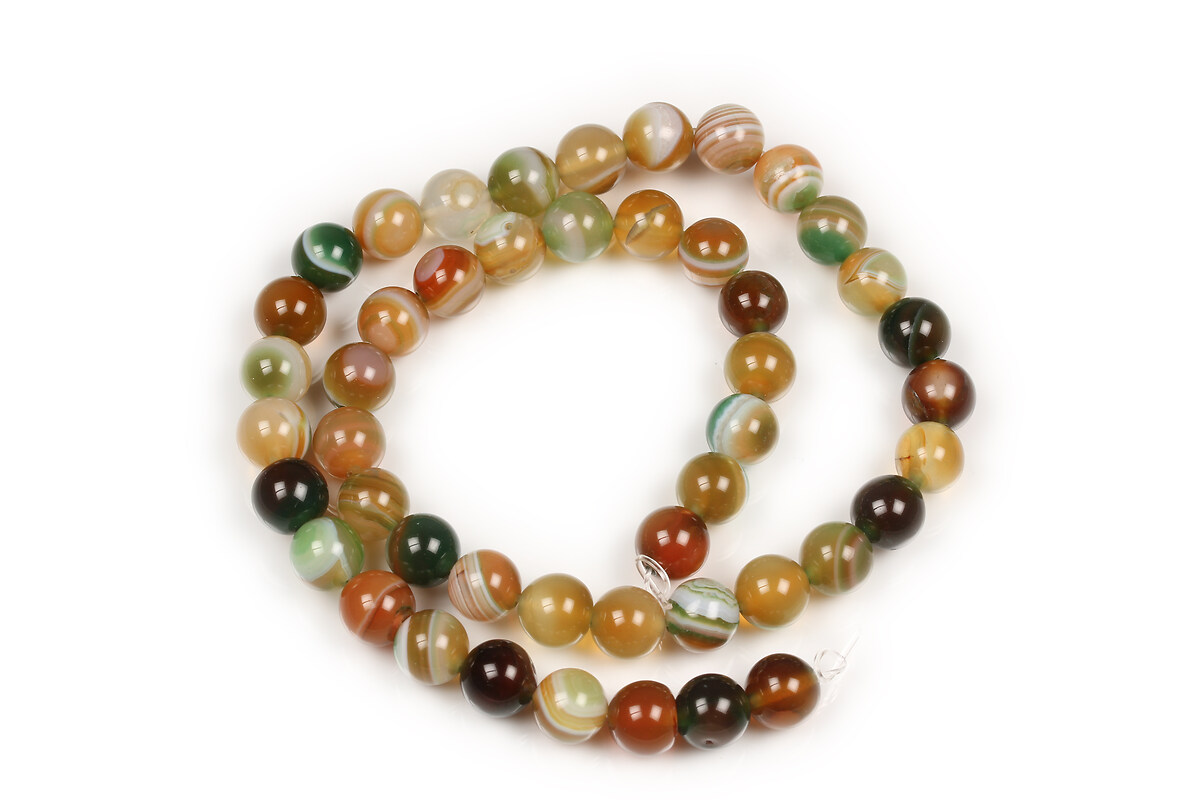 Margele agate striped sfere 8mm (sirag) - autumn