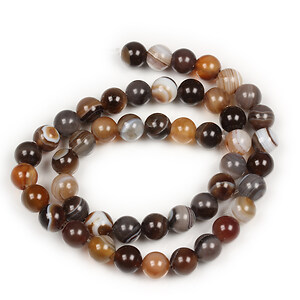 Margele agate striped sfere 8mm (sirag) - maro