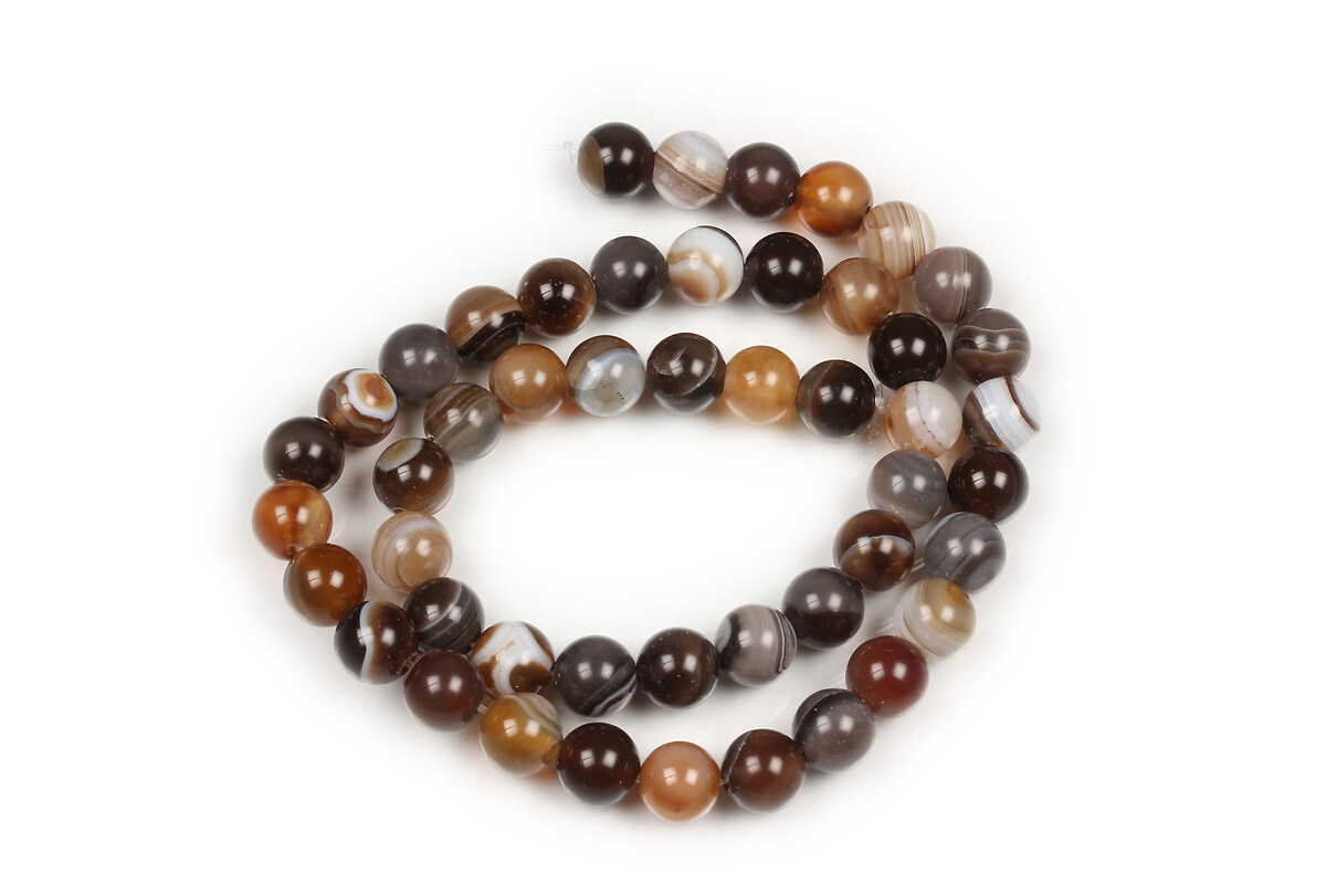 Margele agate striped sfere 8mm (sirag) - maro