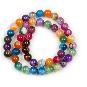 Margele agate striped sfere 8mm (sirag) - mix