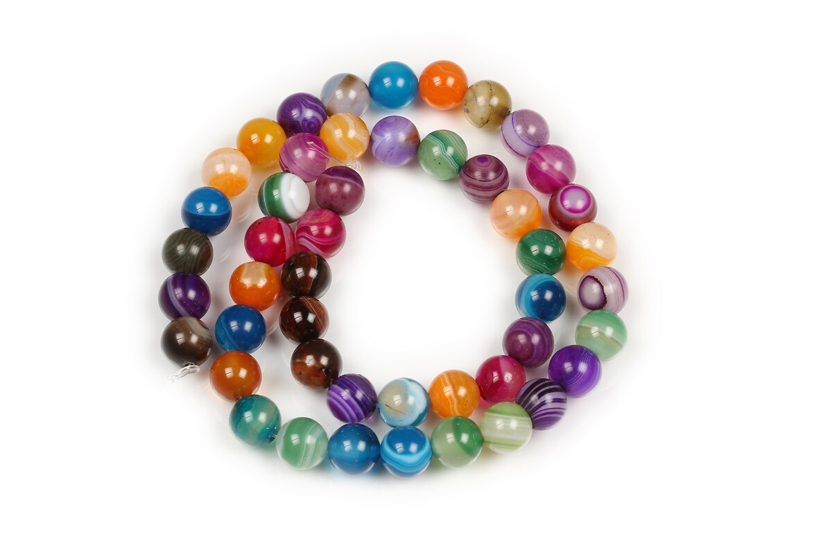 Margele agate striped sfere 8mm (sirag) - mix