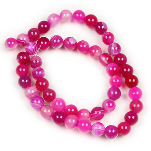 Margele agate striped sfere 8mm (sirag) - fucsia