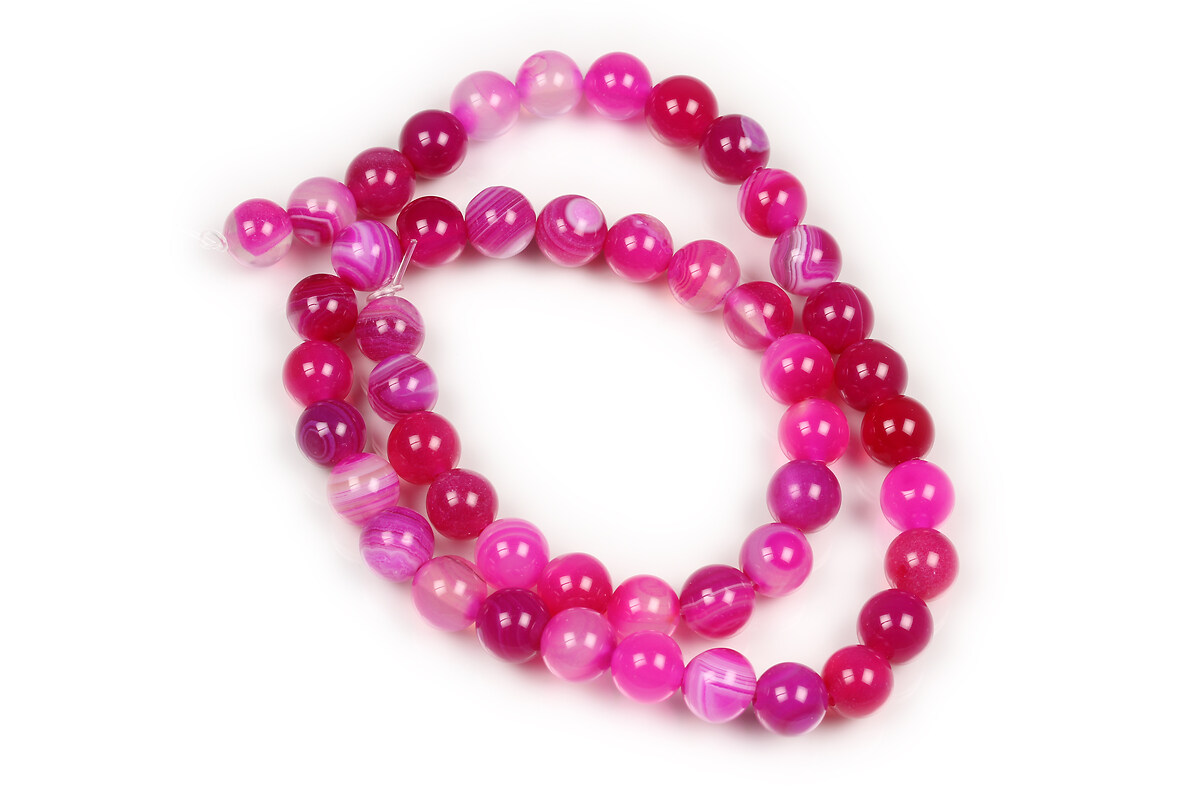 Margele agate striped sfere 8mm (sirag) - fucsia