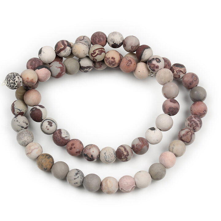 Margele Dendritic Jasper (Chohua jasper) frosted (mat) sfere 6mm (sirag)