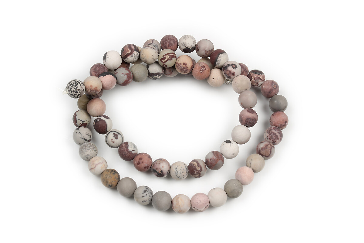 Margele Dendritic Jasper (Chohua jasper) frosted (mat) sfere 6mm (sirag)