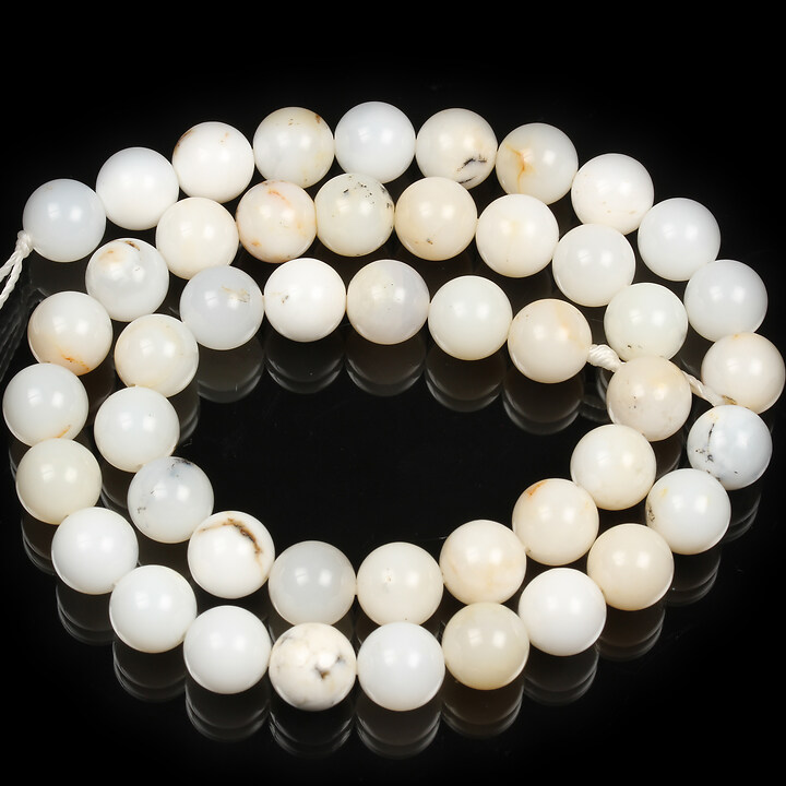 Margele White African Opal sfere 8mm (sirag)