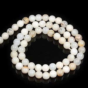 Margele White African Opal sfere 6mm (sirag)