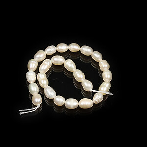 Margele scurt perle de cultura ovale aprox. 7-10x5-6mm (sirag)