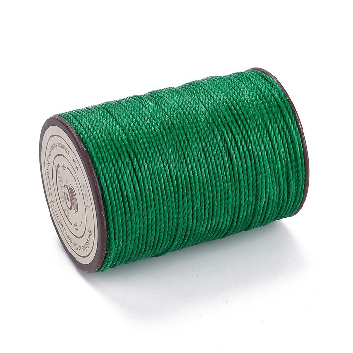 Rola ata cerata rotunda rasucita micro macrame 0,8mm, rola aprox. 50m - verde