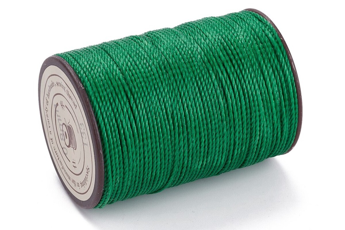 Rola ata cerata rotunda rasucita micro macrame 0,8mm, rola aprox. 50m - verde