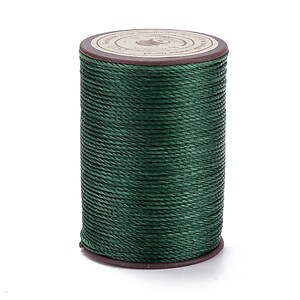 Rola ata cerata rotunda rasucita micro macrame 0,8mm, rola aprox. 50m - verde inchis