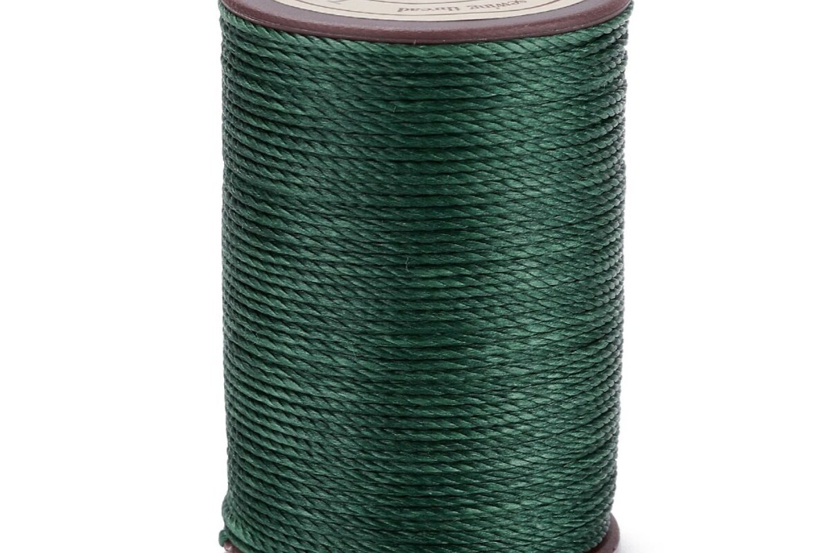 Rola ata cerata rotunda rasucita micro macrame 0,8mm, rola aprox. 50m - verde inchis