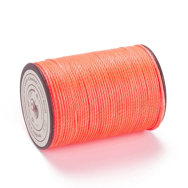 Rola ata cerata rotunda rasucita micro macrame 0,8mm, rola aprox. 50m - roz flamingo