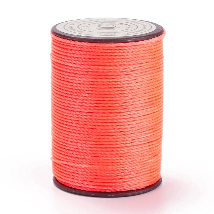 Rola ata cerata rotunda rasucita micro macrame 0,8mm, rola aprox. 50m - roz flamingo