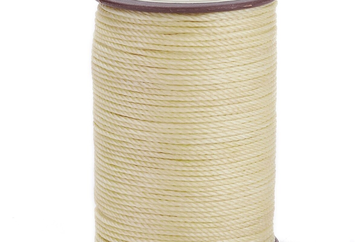 Rola ata cerata rotunda rasucita micro macrame 0,8mm, rola aprox. 50m - crem