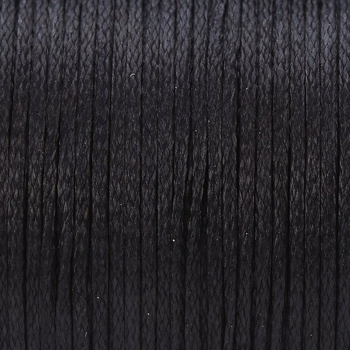 Rola ata cerata micro macrame, plata, 0,8mm, rola 100m - negru