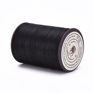 Rola ata cerata micro macrame, plata, 0,8mm, rola 100m - negru