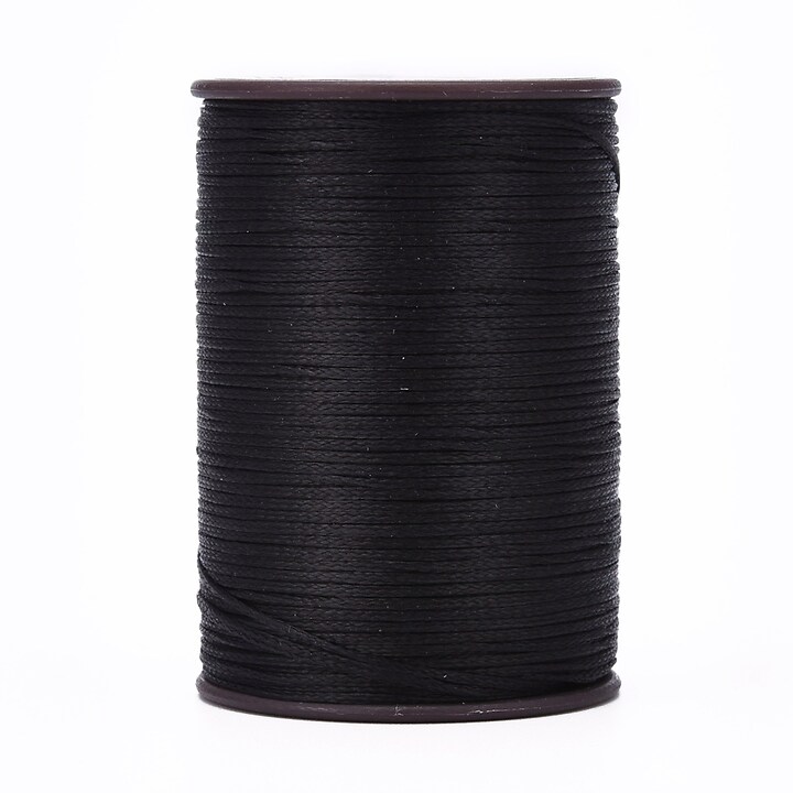 Rola ata cerata micro macrame, plata, 0,8mm, rola 100m - negru