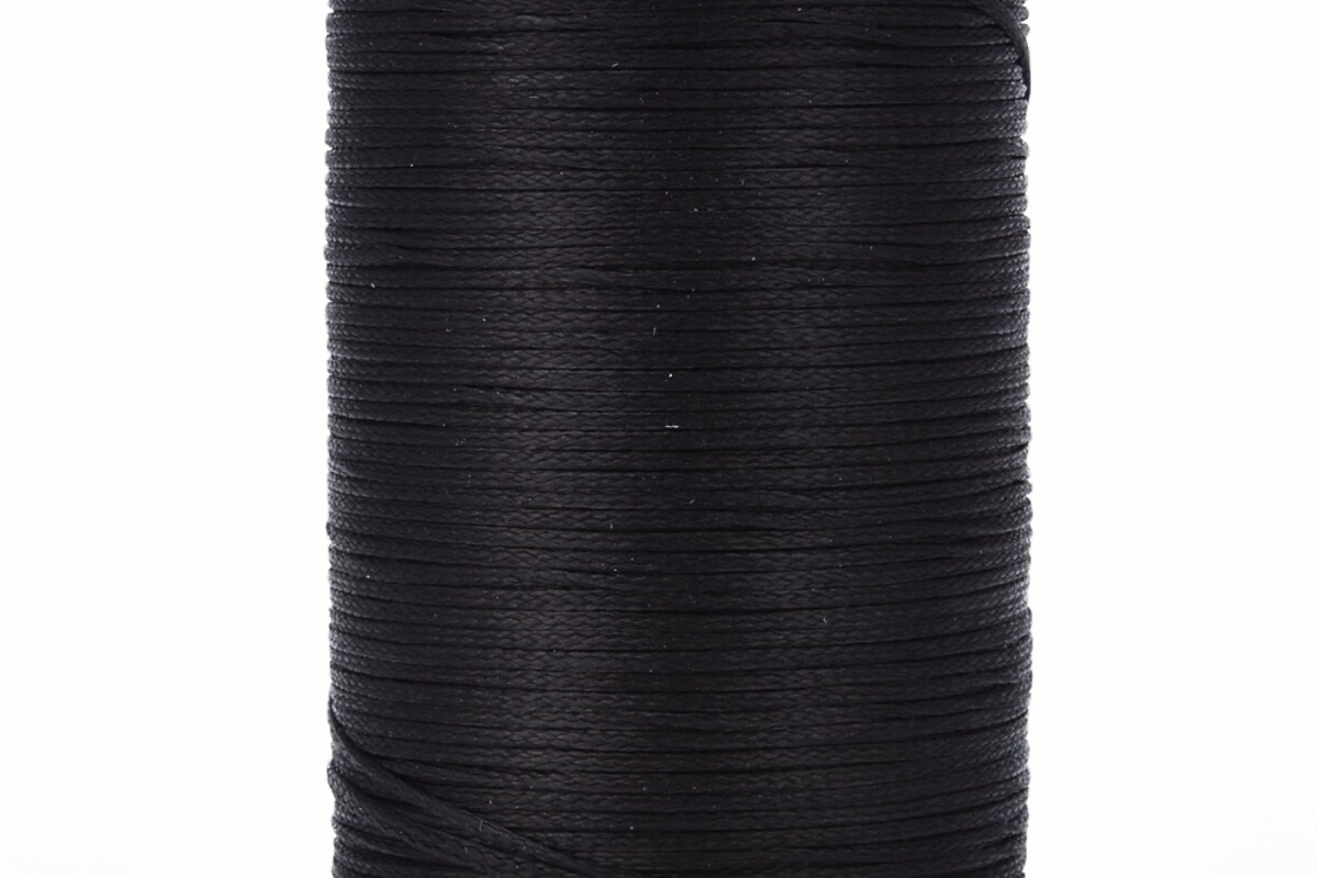 Rola ata cerata micro macrame, plata, 0,8mm, rola 100m - negru