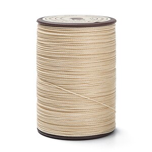 Rola ata cerata rotunda micro macrame, 0,45mm, rola 160m - crem