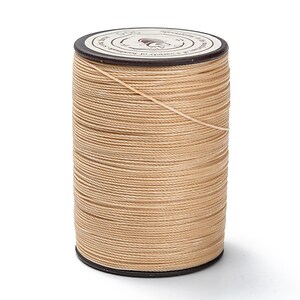 Rola ata cerata rotunda micro macrame, 0,45mm, rola 160m - bej