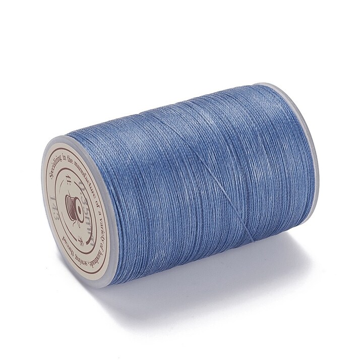 Rola ata cerata rotunda micro macrame, 0,3-0,4mm, rola 160m - albastru denim