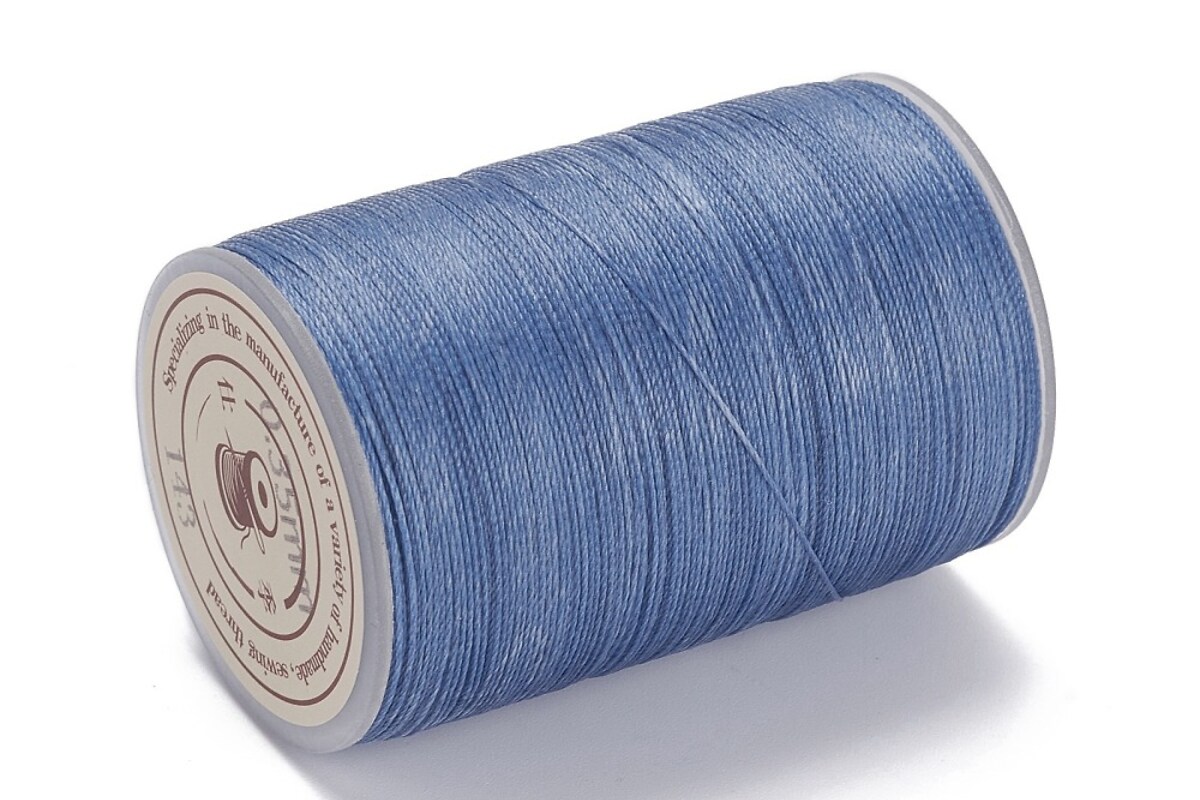 Rola ata cerata rotunda micro macrame, 0,3-0,4mm, rola 160m - albastru denim