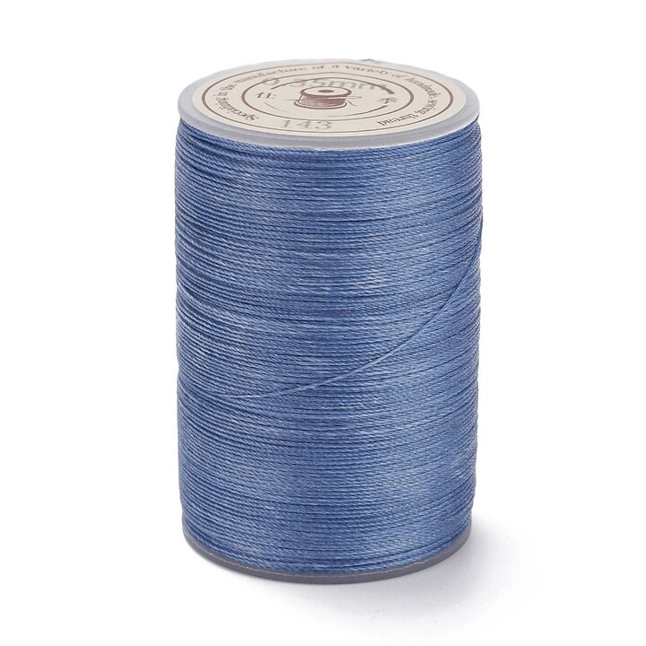 Rola ata cerata rotunda micro macrame, 0,3-0,4mm, rola 160m - albastru denim