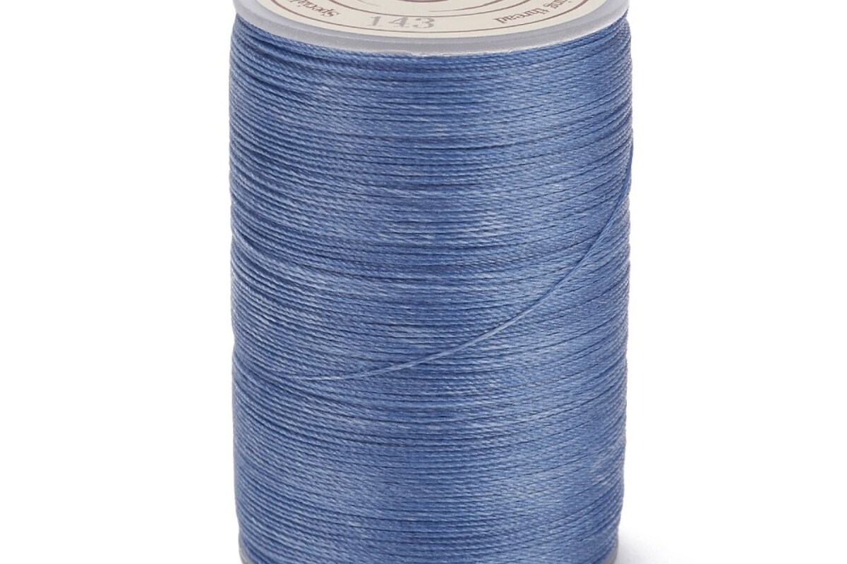 Rola ata cerata rotunda micro macrame, 0,3-0,4mm, rola 160m - albastru denim