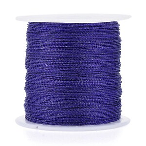 Rola snur metalic poliester impletit in 6 fire, grosime 0,4mm, rola 50m - indigo