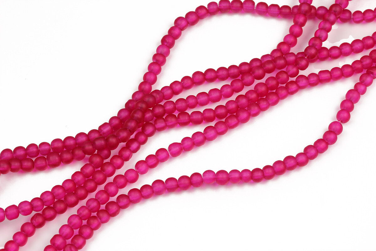 Sirag margele de sticla frosted (mat) sfere 4mm - magenta