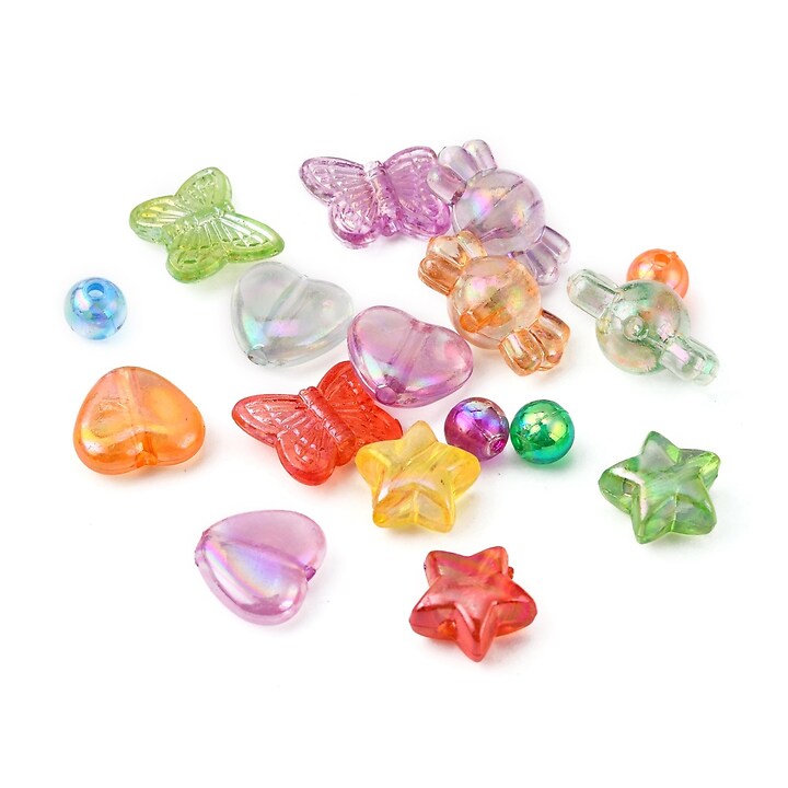 Margele set creativ, cutie 12,5x6x2,5cm cu 199 buc. margele plastic