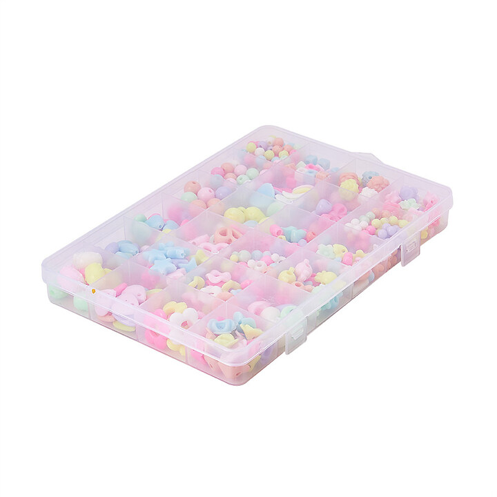 Margele set creativ, cutie 18,5x12,5x2,2cm cu 530 buc. margele plastic si accesorii